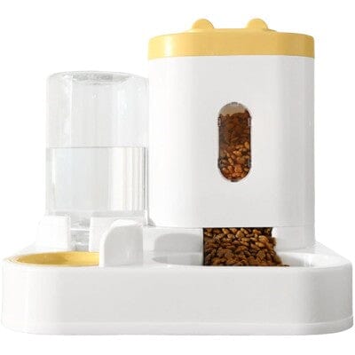 Distributeur Croquettes Chat - AquaPetFeeder™ - Jaune - Le Coin Des Félins