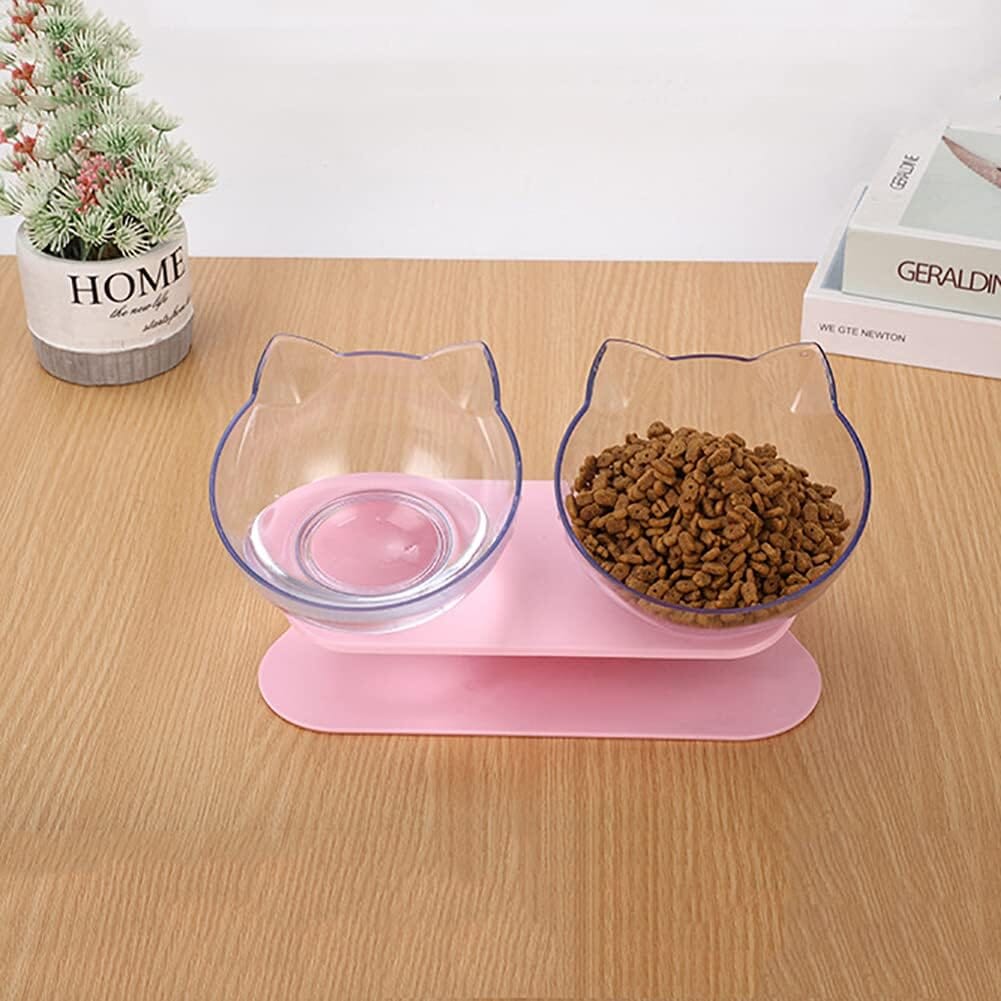 Gamelle Chat - CatDoubleBowl™ - Rose - Le Coin Des Félins