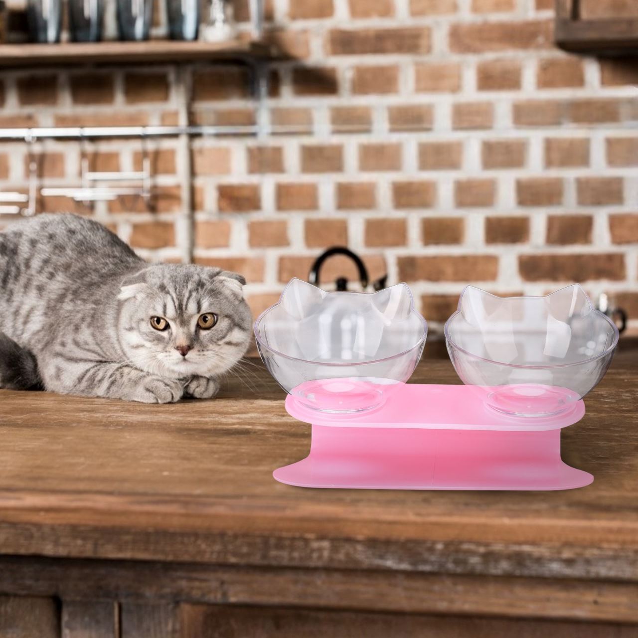 Gamelle Chat - CatDoubleBowl™ - Rose - Le Coin Des Félins