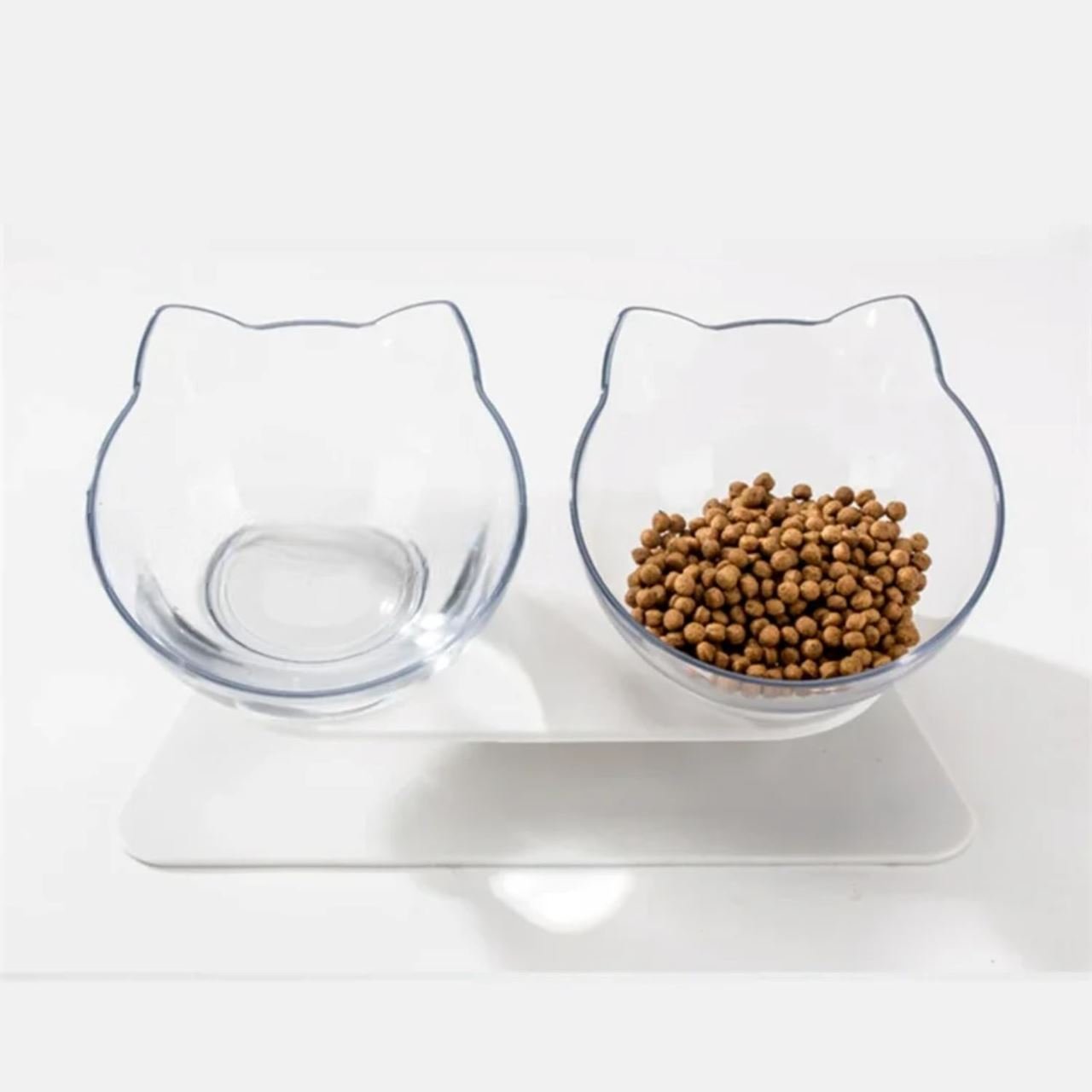 Gamelle Chat - CatDoubleBowl™ - Transparent - Le Coin Des Félins